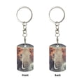 thumbnail image 2 of Goofa Elephant in Smoke Printed Rectangular Metal Keychain Bag Charm Floral Charm for Purse Keys Metal Keyring Gift for Women Accessories, 2 of 7