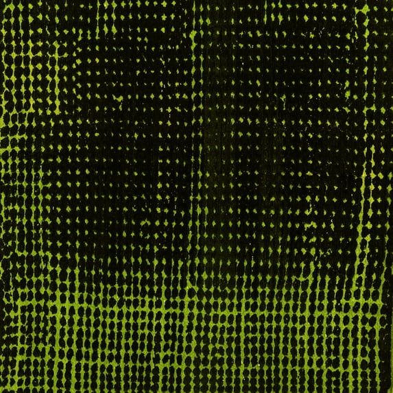 Ahgly Company Indoor Square Abstract Yellow Modern Area Rugs, 5' Square