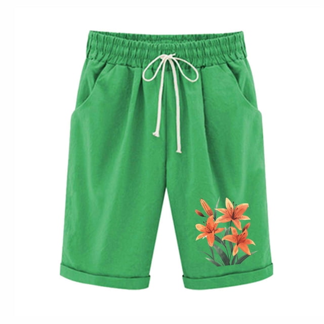 Ensembles Haut et Shorts pour Femmes, Shorts à Taille Élastique pour Femmes avec Cordon de Serrage Imprimé