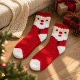 thumbnail image 4 of Women Christmas Fuzzy Slipper Socks, Plush Fluffy Cozy Home Sleeping Socks, Soft Warm Winter Indoor Socks, Assorted Holiday Theme Designs, Perfect Stocking Stuffer for Holiday Season L, 4 of 5