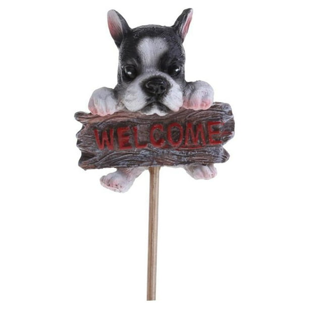 Figura de animal de decoración de perro de resina con forma de espiga, maceta para casa de muñecas, decoración de casa-C do