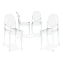 Aron Living 18.5" Mid-Century Plastic Crystal Dining Chairs in Clear (Set of 4)