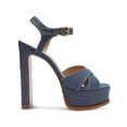 thumbnail image 3 of Schutz Womens Keefa Crackle Leather Platform Sandals, 3 of 3