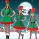 thumbnail image 2 of Disfraz de duende navideño Familia Adulto Niños Disfraces Trajes de ayudante de Santa AMujeres6-7 años, 2 of 3
