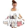 thumbnail image 1 of Odeerbi Niñas Vestido de Patinadora Dibujos Animados Vestidos de Princesa 4-14 Años Niños Graffiti Impreso Cuello Redondo Vestido de Manga Larga, 1 of 4