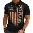 thumbnail image 4 of Polo T Shirts for Men Golf Short Sleeve Collar Shirt 250 Years Anniversary Classic Loose Plus Size Casual Graphic Men Shirts Black XXL, 4 of 4