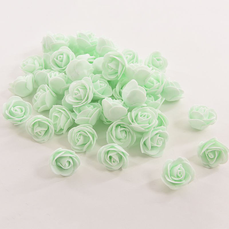 50 PCS Mini PE Foam Rose Artificial Flowers For Wedding Car Decoration DIY Pompo 