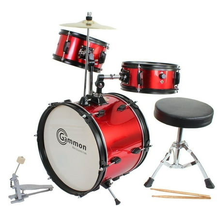 Gammon Drum Set Red Complete Junior Kit With Cymbal Sticks Hardware And Stool