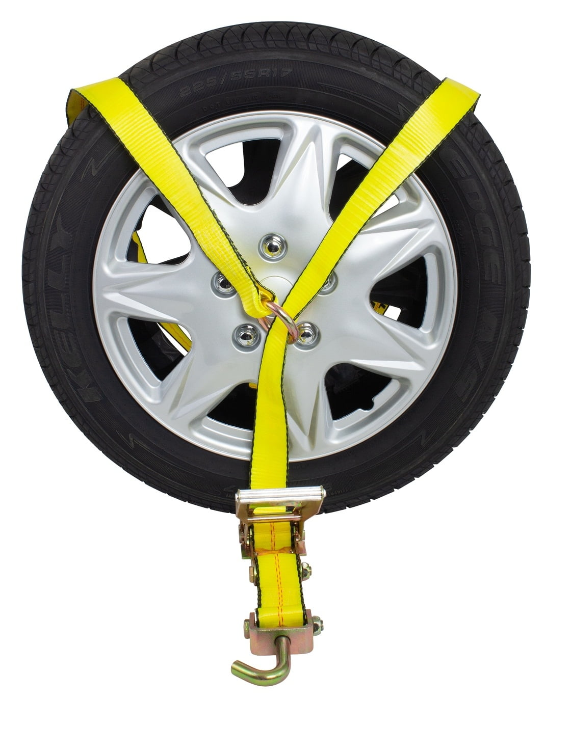 2"x10' Lasso Ratchet Strap Finger J Hook Wheel Net Auto Tow Towing Tie