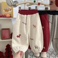 thumbnail image 2 of 3-4T Toddler Boys Jogger Pants Cotton Fall Winter Sweatpants Cartoon Cute Casual Elastic Lounging Trousers With Pocket 12M to 12T Little Boys Pants,White, 2 of 7