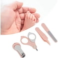 thumbnail image 2 of Kit de uñas para bebés, juego de manicura de acero inoxidable, herramientas de aseo, cortaúñas para pedicura para bebés, tijeras, niños pequeños recién nacidos (rosa), 2 of 5