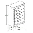 thumbnail image 5 of Ivon Tall Dresser Chest, 5 Drawers, Modern Glossy White Solid Hardwood, 5 of 5