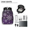 thumbnail image 5 of Goofa Snowflake Gradient Purple Pattern 17in Student Backpack - School, Travel, Work Bookbag -Laptop Backpack,Water Resistant College School Computer Bag, 5 of 6
