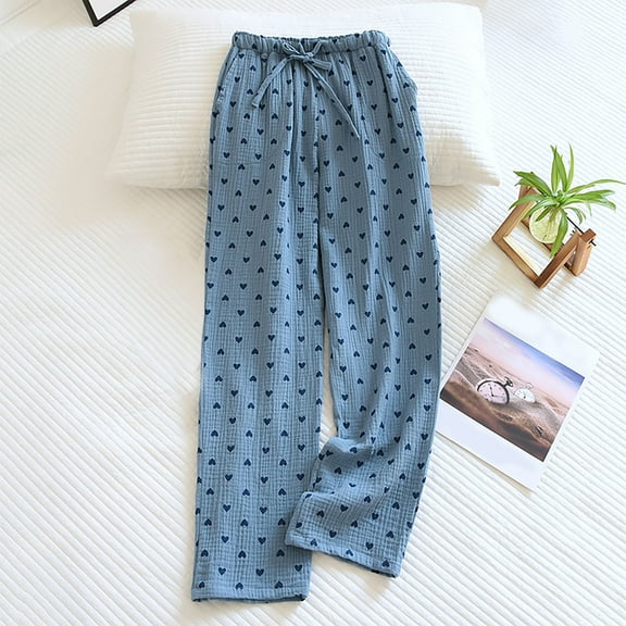HongQid Womens Comfy Lounge Pants Loose Yoga Pant Drawstring Soft Pj Pants with Pockets Cotton