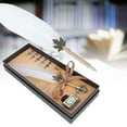 thumbnail image 3 of Writing Tool Set, Vintage Quill Set, Writing Instrument Feather Pen Retro Metal Pen Gift For Friends School Home, 3 of 8