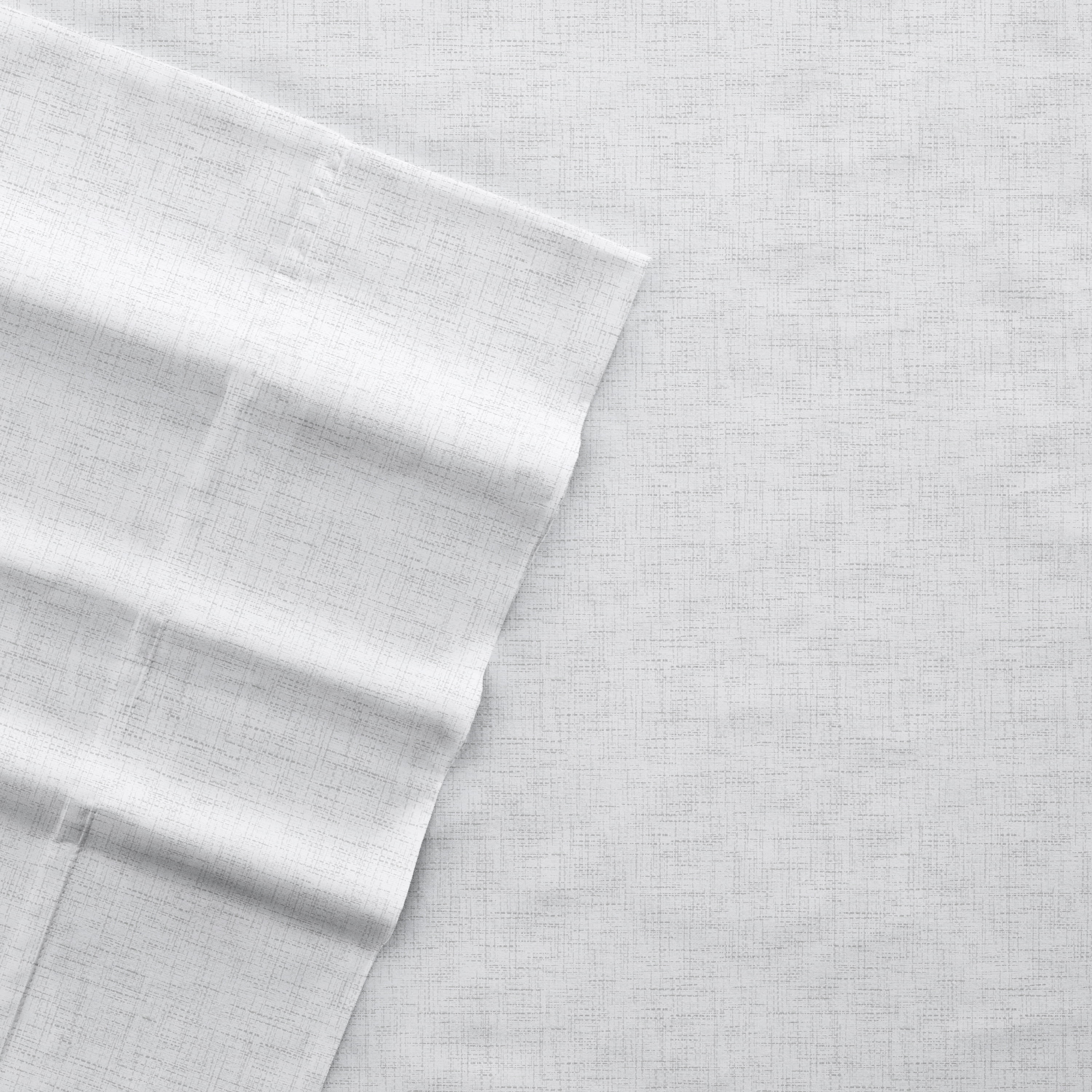 Noble Linens 3 Piece Pattern Microfiber Bed Sheets Set, White Chambray Style, Twin