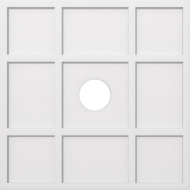 Ekena Millwork CMP36RK-06000 36 in. OD x 6 in. ID Square Rubik Architectural Grade PVC Contemporary Ceiling Medallion