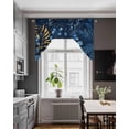 thumbnail image 4 of Blue Yellow Leaves Kitchen Swag Valances for Windows, Spring Summer Pastoral Swag Valances Curtains for Living Room, Rod Pocket Window Treatments for Bathroom, Bedroom, Cafe, 56"x36", 4 of 6