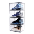 thumbnail image 1 of Playoff Box Set de 4 Cajas Para Zapatos Sneakers 100% Transparentes Apilables Apertura Lateral Magnética Resistente Durable | Organizador de Zapatos | Cajas para Tenis | Transparente, 1 of 9
