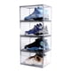 thumbnail image 1 of Playoff Box Set de 4 Cajas Para Zapatos Sneakers 100% Transparentes Apilables Apertura Lateral Magnética Resistente Durable | Organizador de Zapatos | Cajas para Tenis | Transparente, 1 of 9