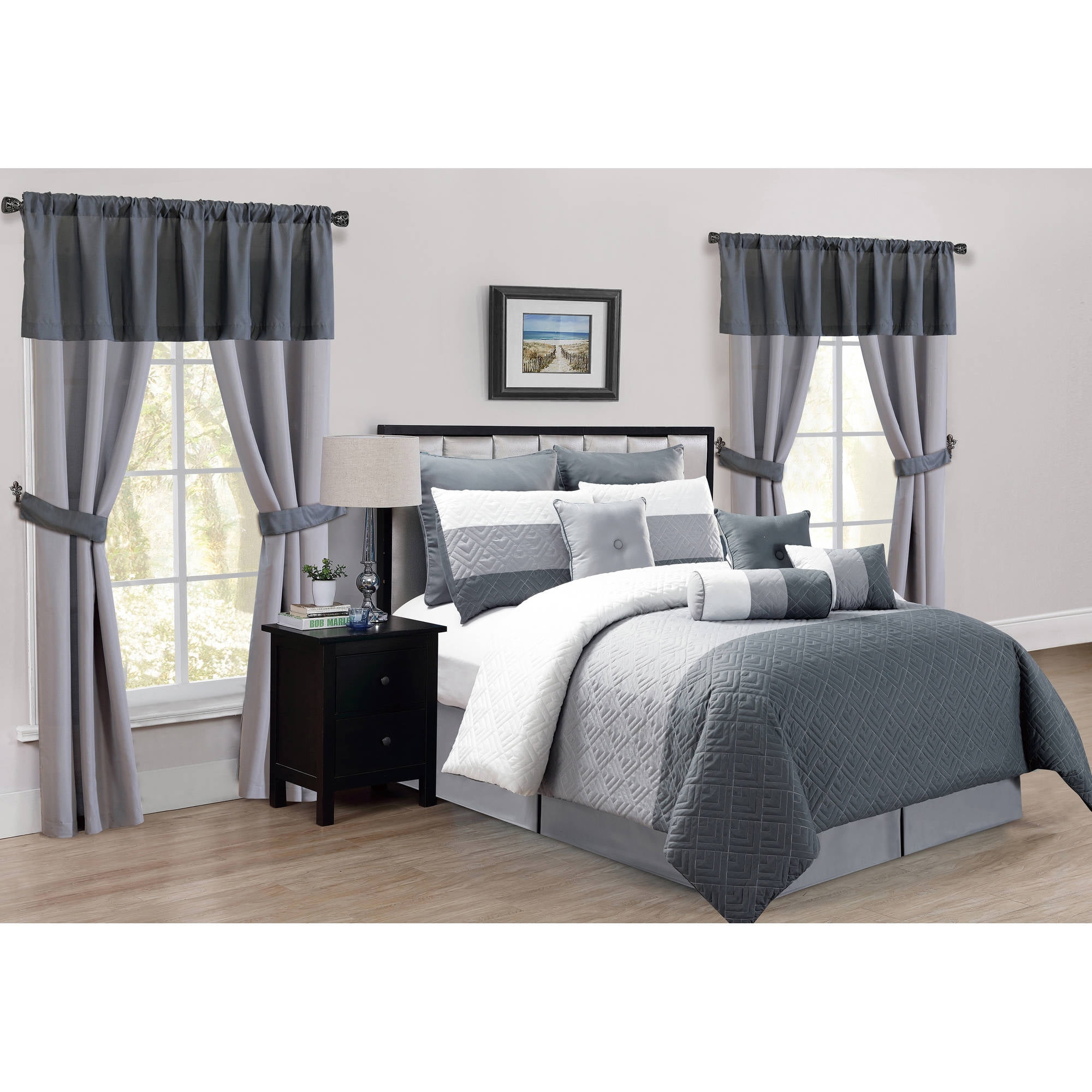 Somorset 20 Piece Oversize & Overfilled King Comforter Set in Grey