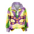 thumbnail image 3 of Crewneck Sweatshirt Women Mardi Gras Carnival Long Sleeve V Neck Tshirts Tops, 3 of 4