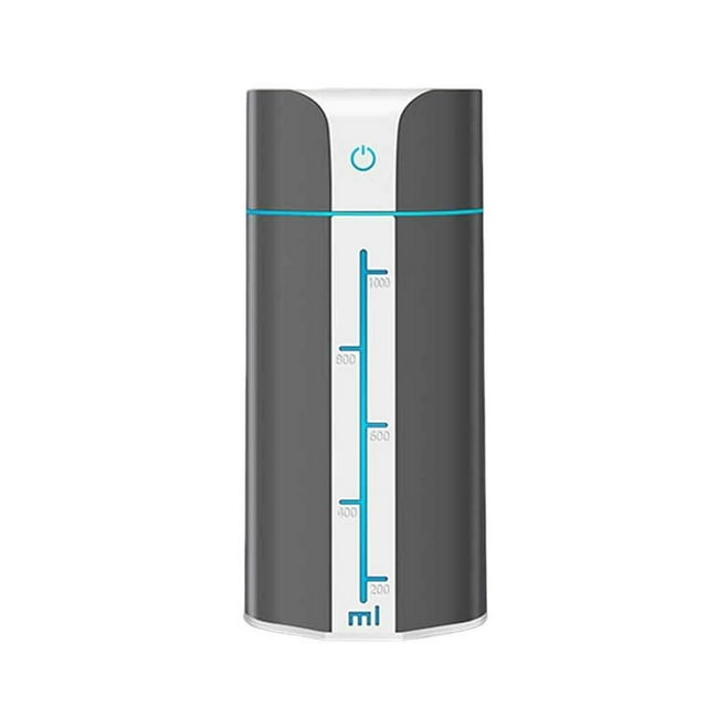 1L USB Air Humidifier Power-off House Hotel Dormitory Protection Night Light Aroma Diffuser Household Bathroom SPA Office Fogger Atomizer Gray