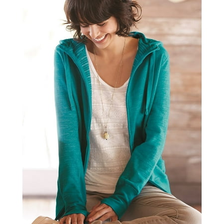 - Independent Trading Co. Women's Baja Stripe French Terry Hooded Full-Zip Sweatshirt