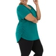 thumbnail image 3 of Terra & Sky Women's Plus Size Scoop Neck Shirred Side T-Shirt, 3 of 7