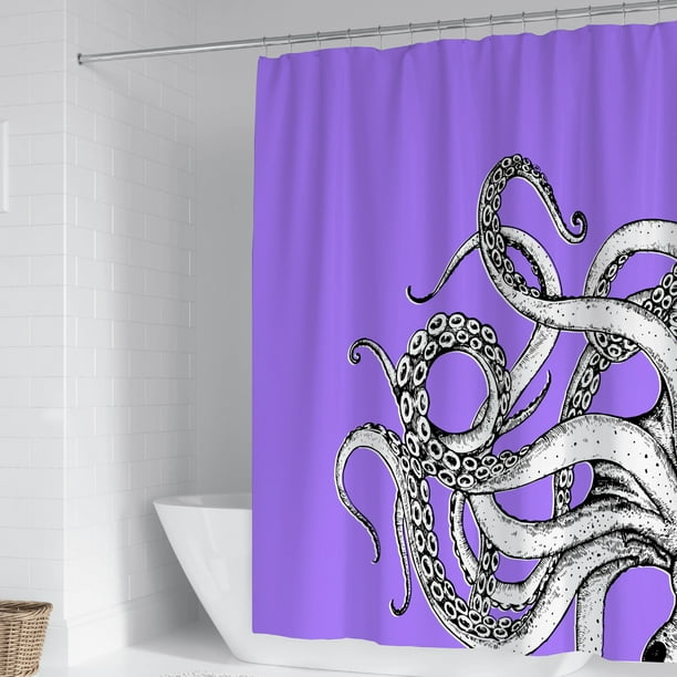 Bewildely Cortina de ducha de poliéster de fácil cuidado para decoración de experiencia, cortina de ducha para baño, fácil de instalar Juegos de accesorios de baño YL490-8