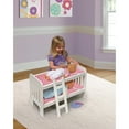 thumbnail image 3 of Doll Bunk Bed with Bedding and Ladder - White/Pink/Chevron, 3 of 7
