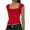 Red, variant on Womens Ribbed Tank Tops Fashion For Summer/Spring Solid Color Lace Backless Yellow Tank Tops Loose Fit S-L