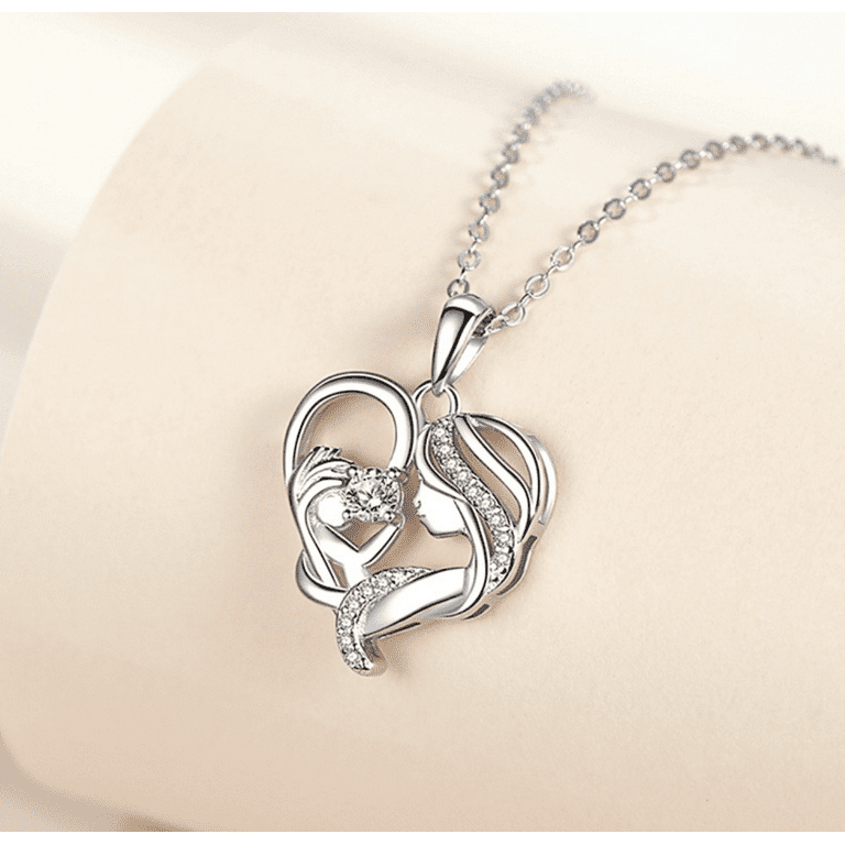 Women's S925 Sterling Silver Heart Pendant Necklace the