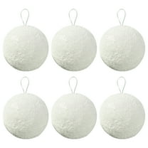 Clearance Christmas Tree Ornaments - 6PCS Foam Christmas Snow Ball Baubles Set for Xmas Tree, Holiday, Wreath & Party Decorations