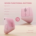thumbnail image 3 of Mouse Vertical zienstar Rosa Ergonómico Inalámbrico Recargable Modo Dual Clic Silencioso, 3 of 7