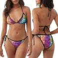 thumbnail image 3 of KLL Ensemble Bikini Imprimé Crème Glacée Arc-en-Ciel pour Femmes, Ensemble Bikini Deux Pièces avec String et Bas Aguichant, 3 of 6