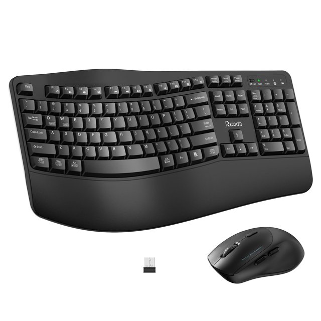 Combo inalámbrico de teclado y mouse RECCAZR ergonómico 2.4G