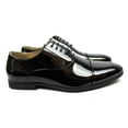 thumbnail image 4 of Men's Tuxedo Shoes Black Cap Toe Lace Up Formal Patent Leather Traditional Wedding Prom, 4 of 5