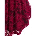 thumbnail image 4 of Tank Top de Peplum de Encaje con Escote Pico Rosegal  Camisetas sin mangas de talla grande, 4 of 5