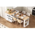 thumbnail image 1 of HORIZON Kitchen Island with Casters, Extendable Dining Table with Led Lighting, Kitchen Table with Power Strips, Buffet Table, or Bar Table for The Kitchen and Dining Room (Creamy White + Natural), 1 of 56