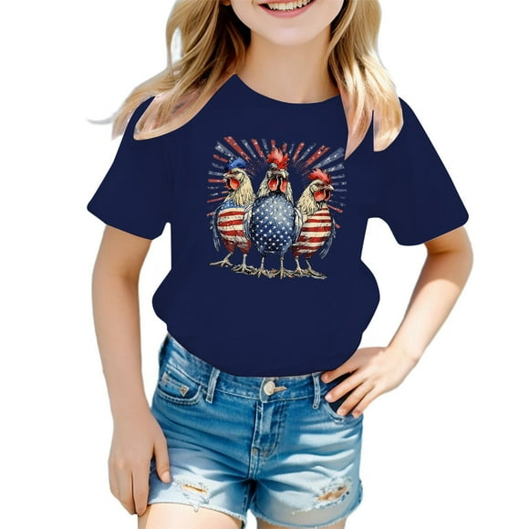 WEAIXIMIUNG Custom T-Shirts Bulk Toddler Kids Boys America Flag Shirts 4Th Of July T Shirt Girls Patriotic Tops Tee Independence Day Clothes