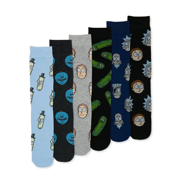 Rick & Morty Men's Crew Socks, 6-Pack