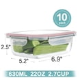 thumbnail image 2 of Recipientes de vidrio para preparación de comidas HOMBERKING 630 ml (22 oz) x10 - Rosa, 2 of 7