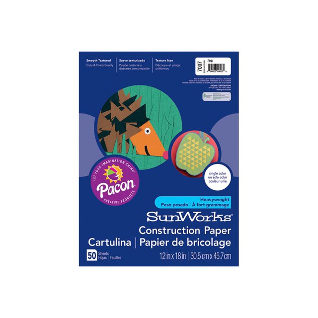 SunWorks Construction Paper, Pink Assortment (50 Sheets)
