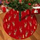 thumbnail image 1 of Falda de árbol de navidad roja, cubierta de pie de Papá Noel, copo de nieve, alfombra de árbol de Navidad, decoraciones de alfombrilla Base, 72/92/122Cm, 1 of 4