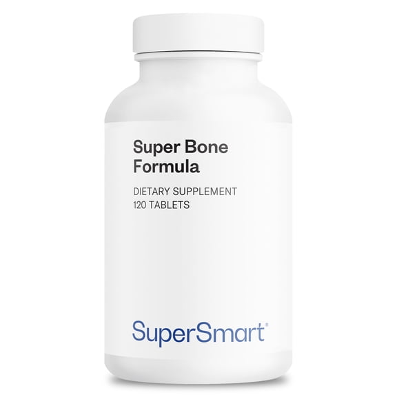 SuperSmart - Super Bone Formula - with Calcium, Vitamin K2, Magnesium & Silicon Strontium - Bone Strength Supplement | Non-GMO & Gluten Free - 120 Tablets