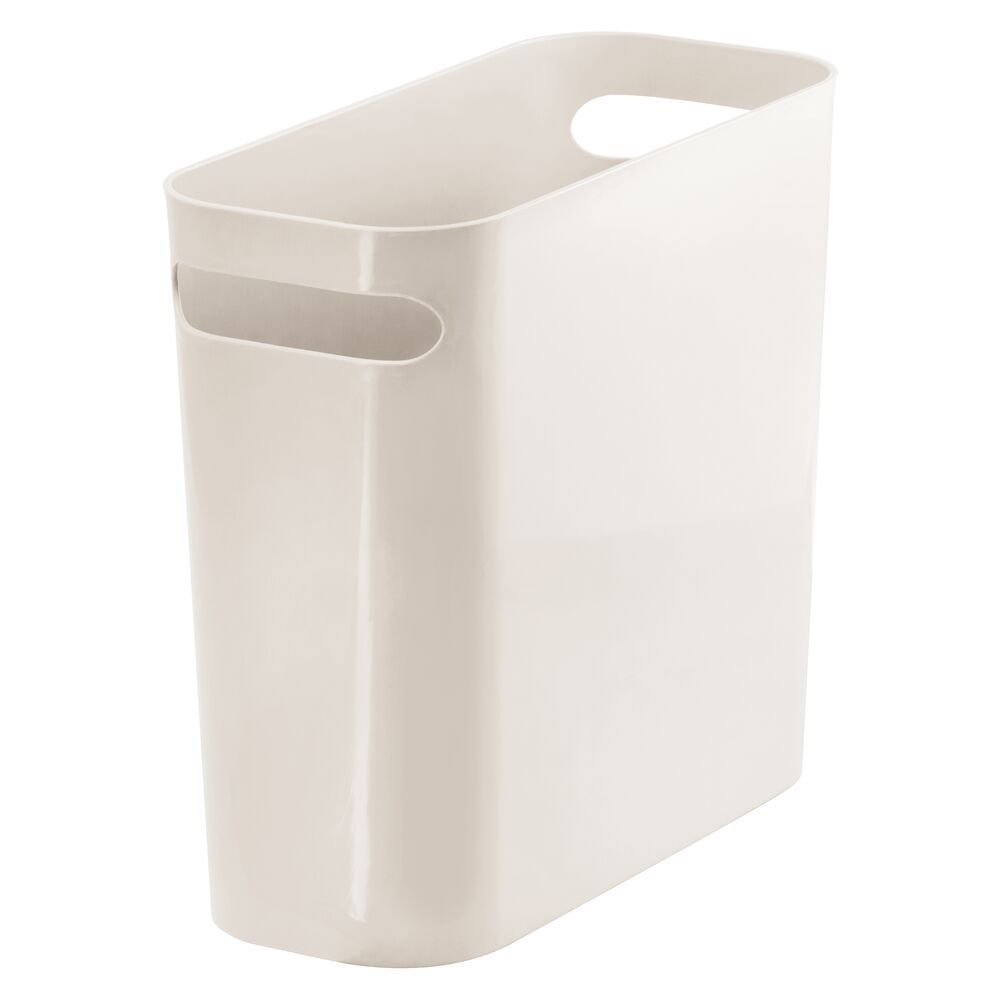 mDesign Slim Plastic Small Trash Can Wastebasket with Handles Walmart