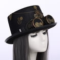 thumbnail image 3 of GRACEART Unisex Steampunk Top Hats with Goggle Gothic Punk Hallo Hat, 3 of 6