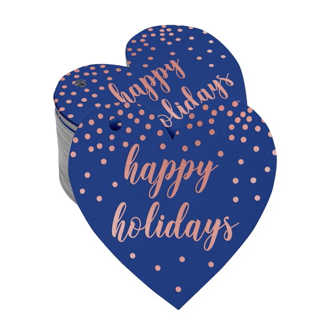 Inkdotpot Étiquette Suspendue en Papier Doré Rose Joyeuses Fêtes 50 Pcs