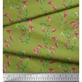 thumbnail image 3 of Soimoi Green Rayon Fabric Leaves & Foxglove Floral Print Fabric by the Yard 42 Inch Wide, 3 of 3